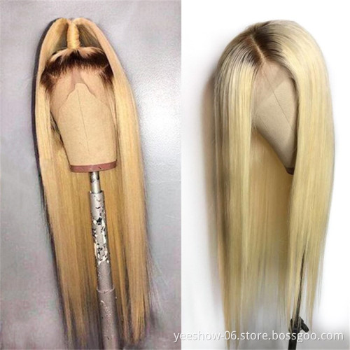 Wholesale Indian 1b 613 Virgin Hair Vendor Swiss Lace Cuticle Aligned Wigs Straight Blonde Frontal Closure 613 Hair Wig